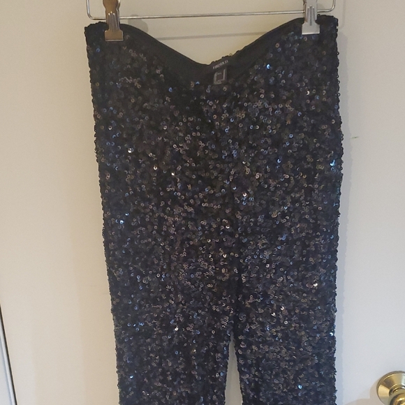 Forever 21 Black Sequin Boot Cut Pants - Picture 4 of 7